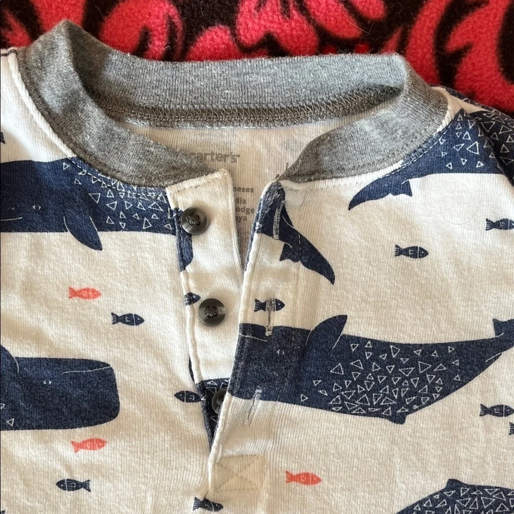 Carter's Blue Whale Print Bodysuit EUC